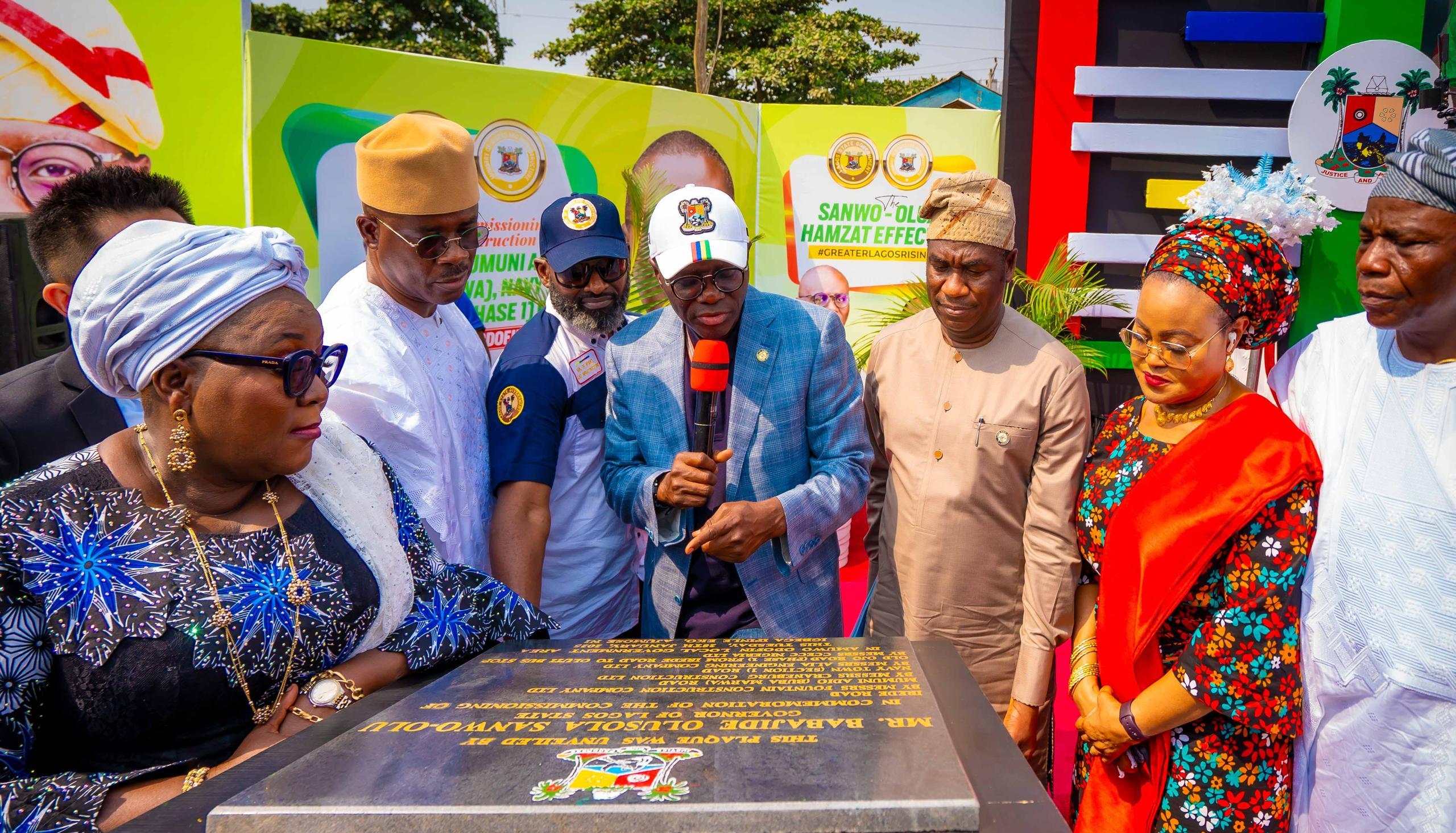 SANWO-OLU OPENS FOUR NEWLY UPGRADED ROADS IN AMUWO ODOFIN